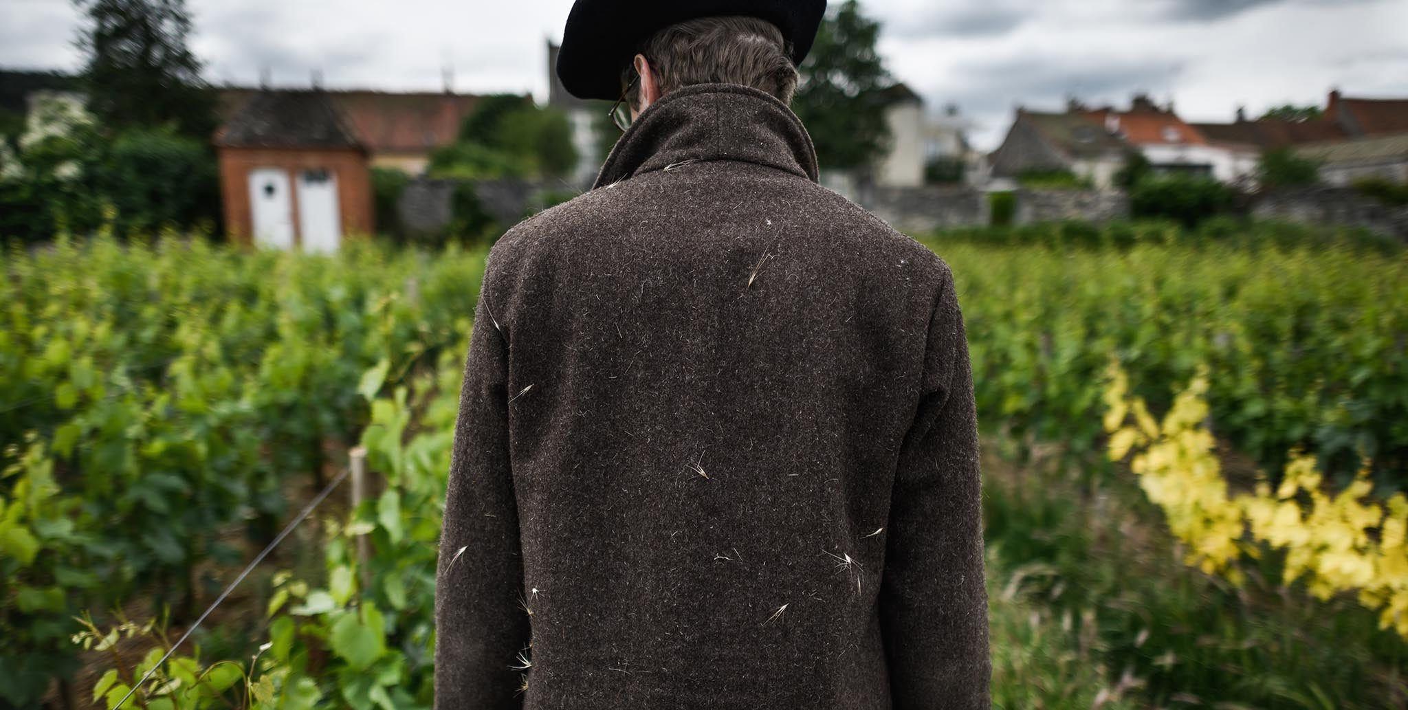 Armand Heitz dans sa vigne Chassagne-Montrachet 1er Cru Maltroie