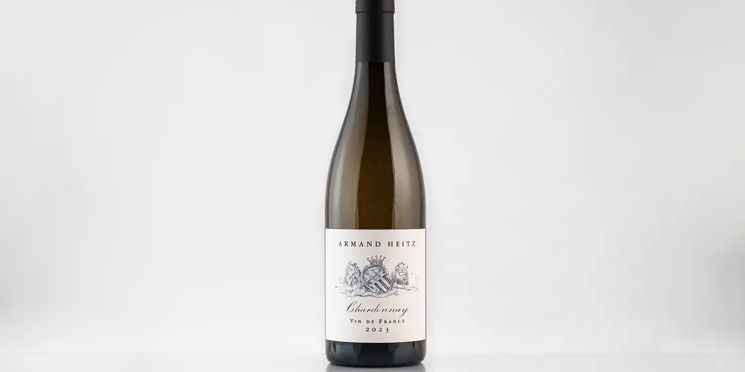 Bouteille de vin blanc cépage chardonnay Armand Heitz
