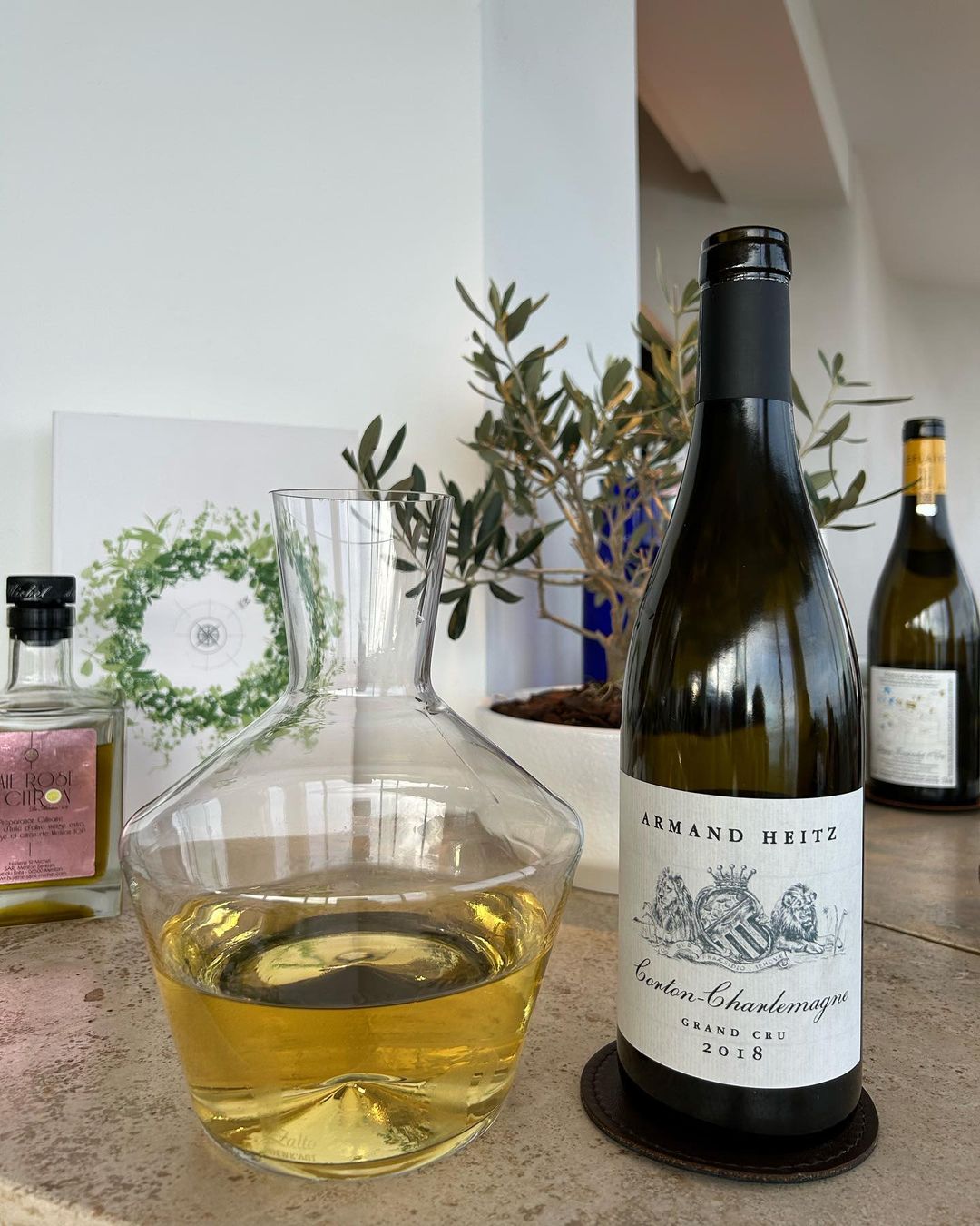 Corton-Charlemagne Grand Cru dégustation après passage en carafe 