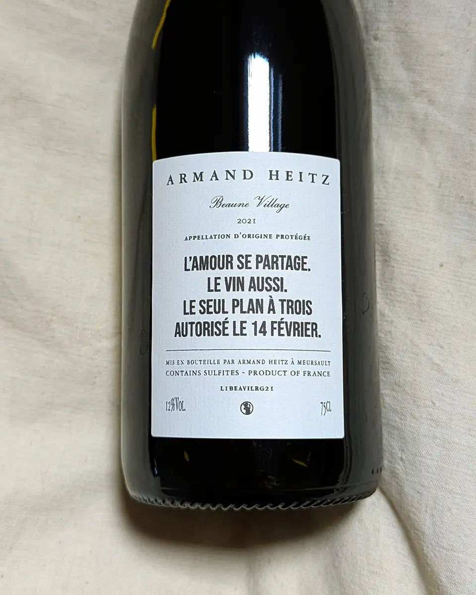 Cuvée éphémère Saint-Valentin Beaune village rouge Armand Heitz