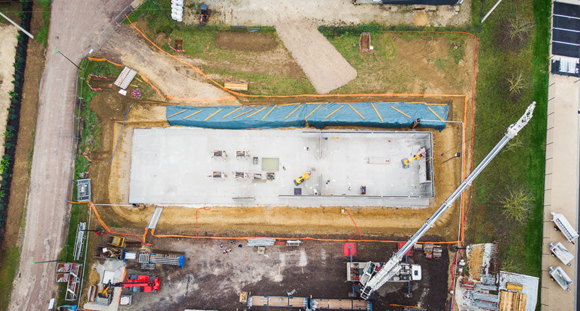 La cuverie d'Armand Heitz à Meursault, chantier en cours de réalisation par A&A Heitz Architecture