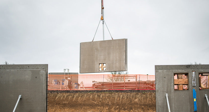 La cuverie d'Armand Heitz à Meursault, chantier en cours de réalisation par A&A Heitz Architecture