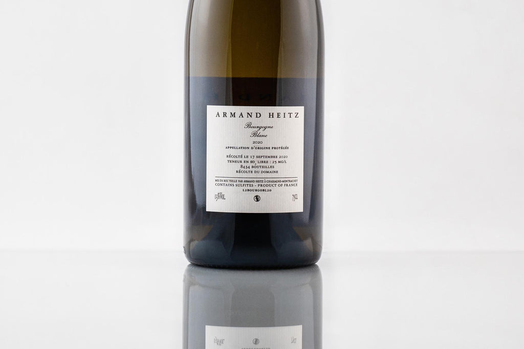 Bourgogne blanc 2020 Armand Heitz contre étiquette