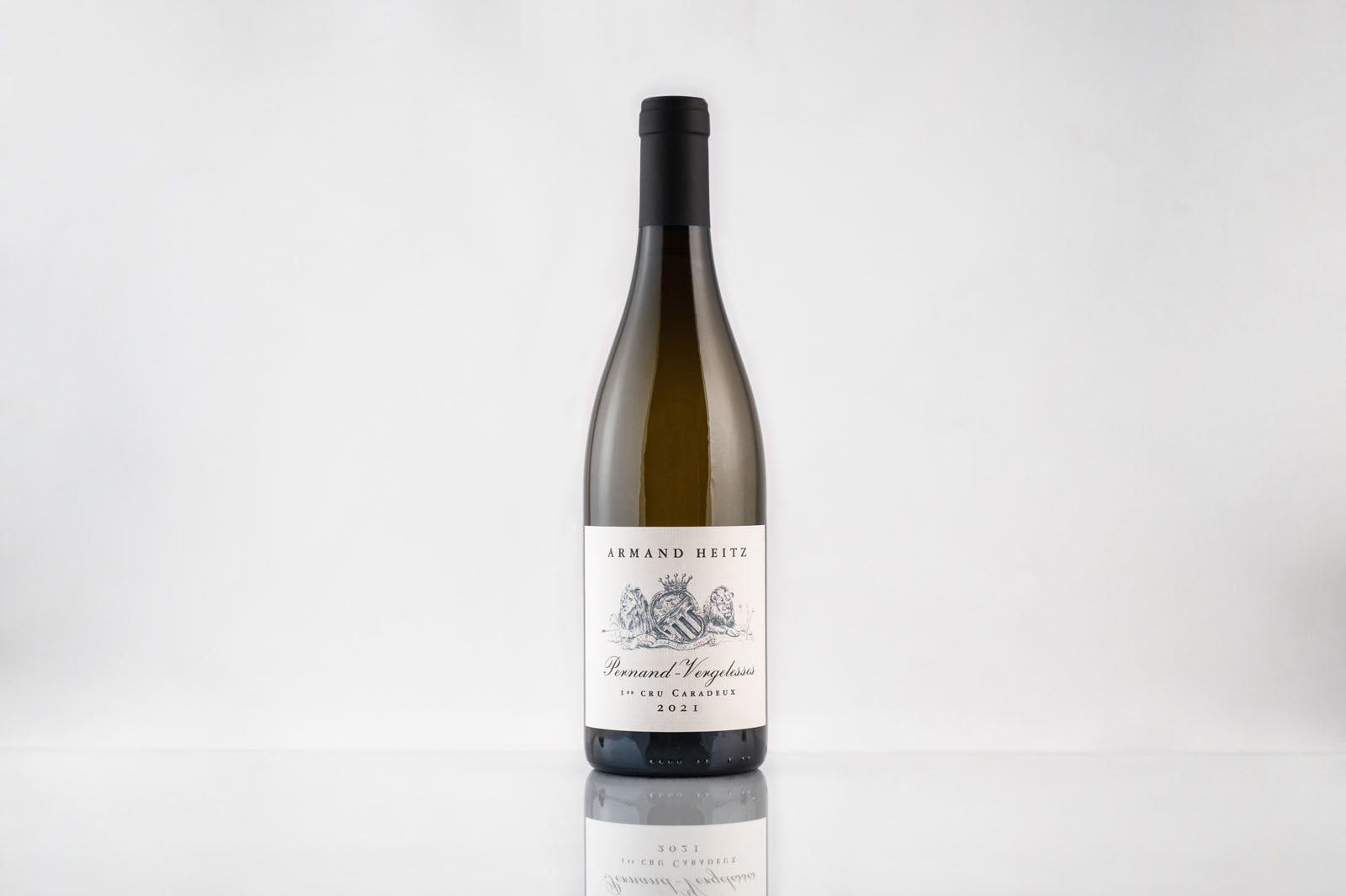 Bouteille de vin blanc appellation Pernand-Vergelesses 1er Cru Caradeux 2021 Armand Heitz